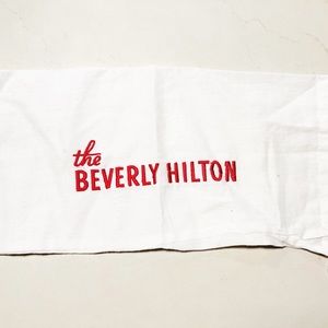 Vintage Beverly Hilton Shoe bag, gorgeous Embroidery for framing or crafts